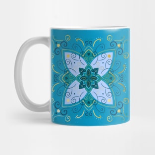 Blue and gold flower mandala Mug